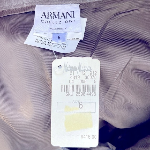 NWT Armani Collezioni NWT Grey Silk Skirt Size 6 - Picture 7 of 7